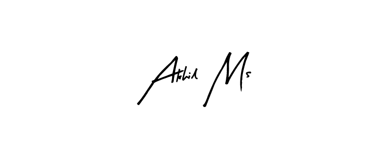 The best way (Arty Signature) to make a short signature is to pick only two or three words in your name. The name Akhil Ms include a total of six letters. For converting this name. Akhil Ms signature style 8 images and pictures png