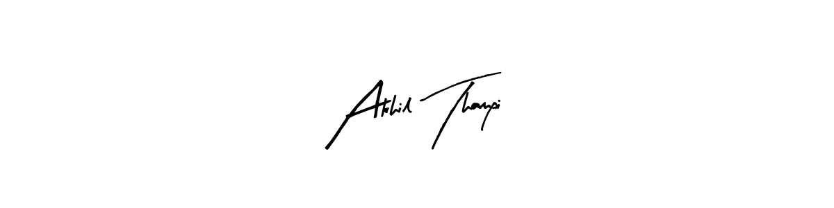 How to make Akhil Thampi name signature. Use Arty Signature style for creating short signs online. This is the latest handwritten sign. Akhil Thampi signature style 8 images and pictures png