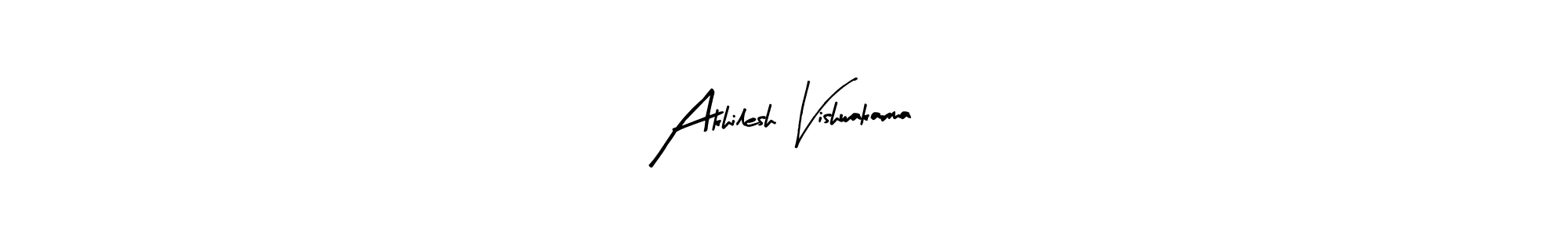 How to make Akhilesh Vishwakarma name signature. Use Arty Signature style for creating short signs online. This is the latest handwritten sign. Akhilesh Vishwakarma signature style 8 images and pictures png