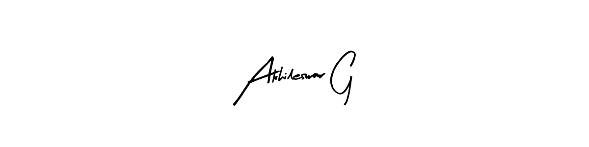 You should practise on your own different ways (Arty Signature) to write your name (Akhileswar G) in signature. don't let someone else do it for you. Akhileswar G signature style 8 images and pictures png