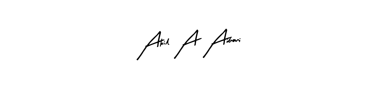 if you are searching for the best signature style for your name Akil A Aibani. so please give up your signature search. here we have designed multiple signature styles  using Arty Signature. Akil A Aibani signature style 8 images and pictures png