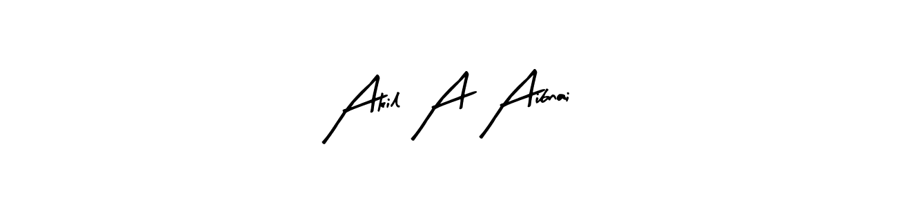 if you are searching for the best signature style for your name Akil A Aibnai. so please give up your signature search. here we have designed multiple signature styles  using Arty Signature. Akil A Aibnai signature style 8 images and pictures png