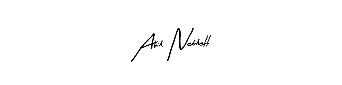 This is the best signature style for the Akil Neblett name. Also you like these signature font (Arty Signature). Mix name signature. Akil Neblett signature style 8 images and pictures png