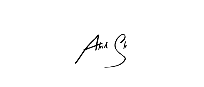 Use a signature maker to create a handwritten signature online. With this signature software, you can design (Arty Signature) your own signature for name Akil Sk. Akil Sk signature style 8 images and pictures png