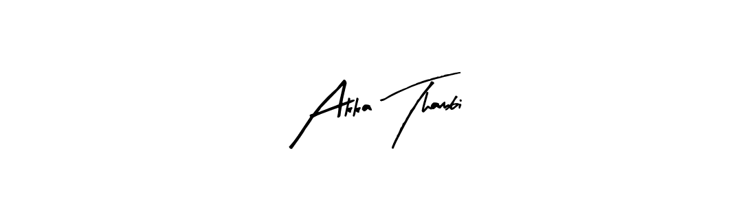 Design your own signature with our free online signature maker. With this signature software, you can create a handwritten (Arty Signature) signature for name Akka Thambi. Akka Thambi signature style 8 images and pictures png