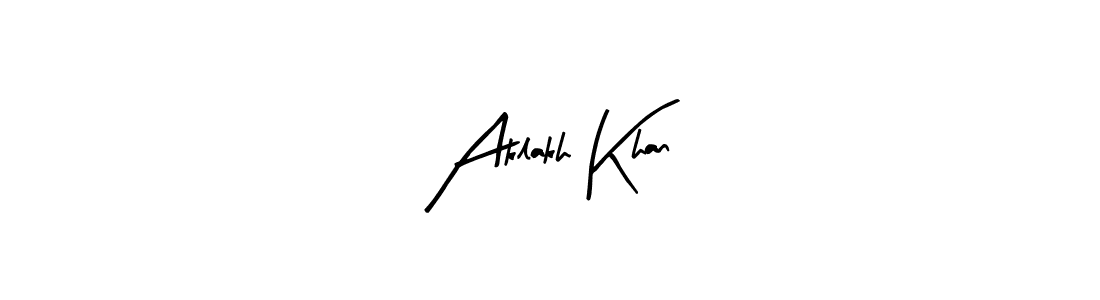How to make Aklakh Khan name signature. Use Arty Signature style for creating short signs online. This is the latest handwritten sign. Aklakh Khan signature style 8 images and pictures png