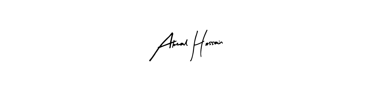 This is the best signature style for the Akmal Hossain name. Also you like these signature font (Arty Signature). Mix name signature. Akmal Hossain signature style 8 images and pictures png