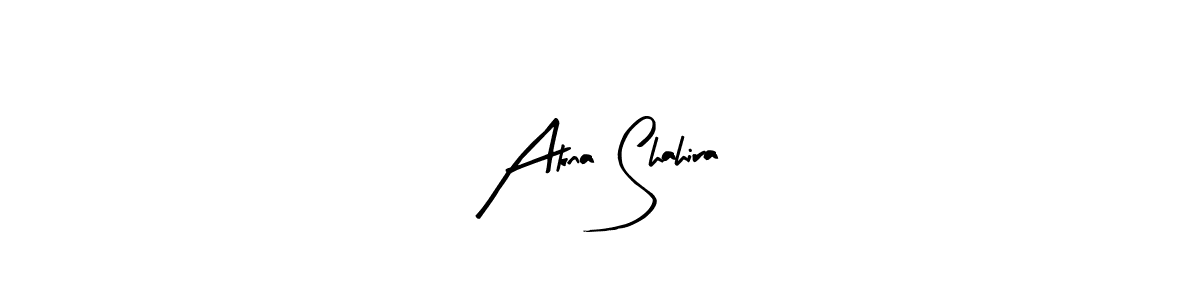 Similarly Arty Signature is the best handwritten signature design. Signature creator online .You can use it as an online autograph creator for name Akna Shahira. Akna Shahira signature style 8 images and pictures png
