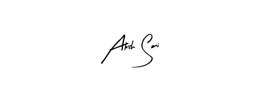 if you are searching for the best signature style for your name Aksh Soni. so please give up your signature search. here we have designed multiple signature styles  using Arty Signature. Aksh Soni signature style 8 images and pictures png