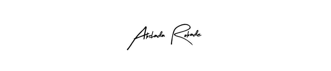 Use a signature maker to create a handwritten signature online. With this signature software, you can design (Arty Signature) your own signature for name Akshada Rokade. Akshada Rokade signature style 8 images and pictures png