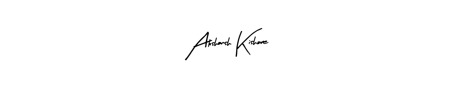 How to make Akshansh Kishore name signature. Use Arty Signature style for creating short signs online. This is the latest handwritten sign. Akshansh Kishore signature style 8 images and pictures png