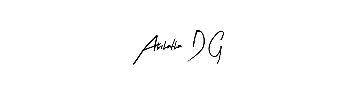 Make a beautiful signature design for name Akshatha D G. With this signature (Arty Signature) style, you can create a handwritten signature for free. Akshatha D G signature style 8 images and pictures png
