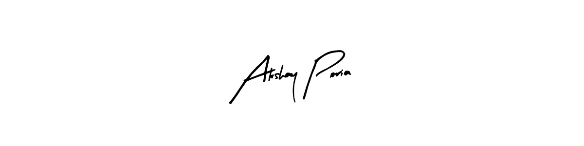 Also we have Akshay Poria name is the best signature style. Create professional handwritten signature collection using Arty Signature autograph style. Akshay Poria signature style 8 images and pictures png