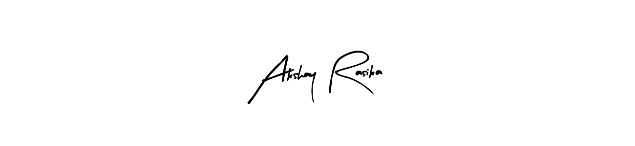 Arty Signature is a professional signature style that is perfect for those who want to add a touch of class to their signature. It is also a great choice for those who want to make their signature more unique. Get Akshay Rasika name to fancy signature for free. Akshay Rasika signature style 8 images and pictures png