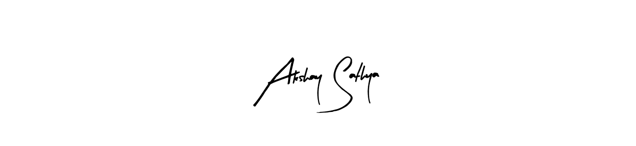 Create a beautiful signature design for name Akshay Sathya. With this signature (Arty Signature) fonts, you can make a handwritten signature for free. Akshay Sathya signature style 8 images and pictures png