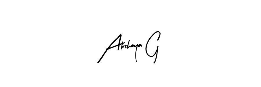 Design your own signature with our free online signature maker. With this signature software, you can create a handwritten (Arty Signature) signature for name Akshaya G. Akshaya G signature style 8 images and pictures png