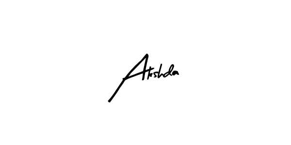 How to make Akshda name signature. Use Arty Signature style for creating short signs online. This is the latest handwritten sign. Akshda signature style 8 images and pictures png