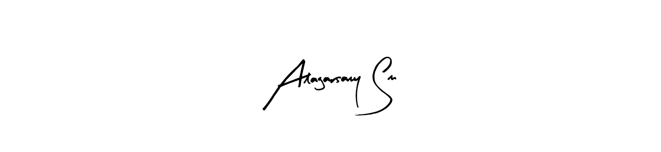 The best way (Arty Signature) to make a short signature is to pick only two or three words in your name. The name Alagarsamy Sm include a total of six letters. For converting this name. Alagarsamy Sm signature style 8 images and pictures png