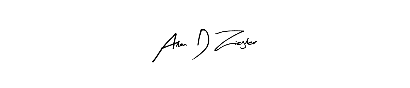Create a beautiful signature design for name Alan D Ziegler. With this signature (Arty Signature) fonts, you can make a handwritten signature for free. Alan D Ziegler signature style 8 images and pictures png
