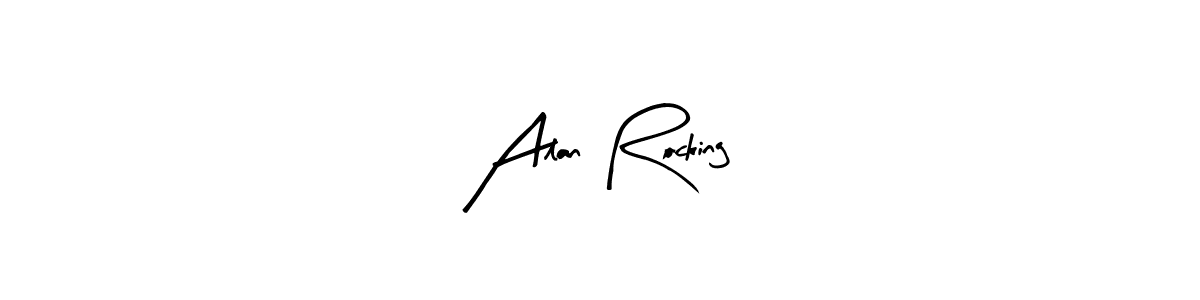 How to make Alan Rocking name signature. Use Arty Signature style for creating short signs online. This is the latest handwritten sign. Alan Rocking signature style 8 images and pictures png