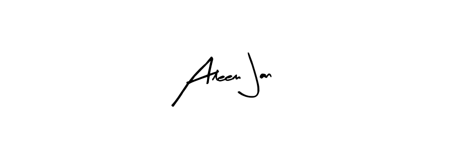 Arty Signature is a professional signature style that is perfect for those who want to add a touch of class to their signature. It is also a great choice for those who want to make their signature more unique. Get Aleem Jan name to fancy signature for free. Aleem Jan signature style 8 images and pictures png