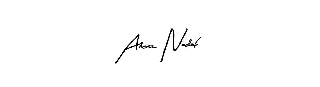 How to make Aleez Nadaf name signature. Use Arty Signature style for creating short signs online. This is the latest handwritten sign. Aleez Nadaf signature style 8 images and pictures png