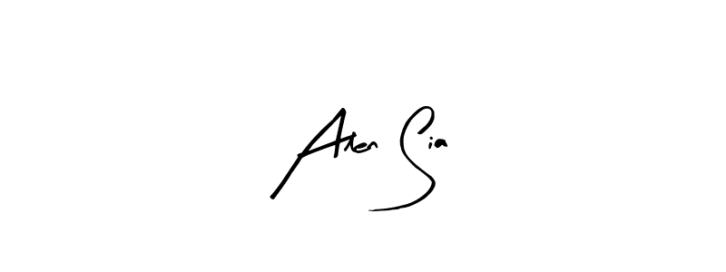 Create a beautiful signature design for name Alen Sia. With this signature (Arty Signature) fonts, you can make a handwritten signature for free. Alen Sia signature style 8 images and pictures png