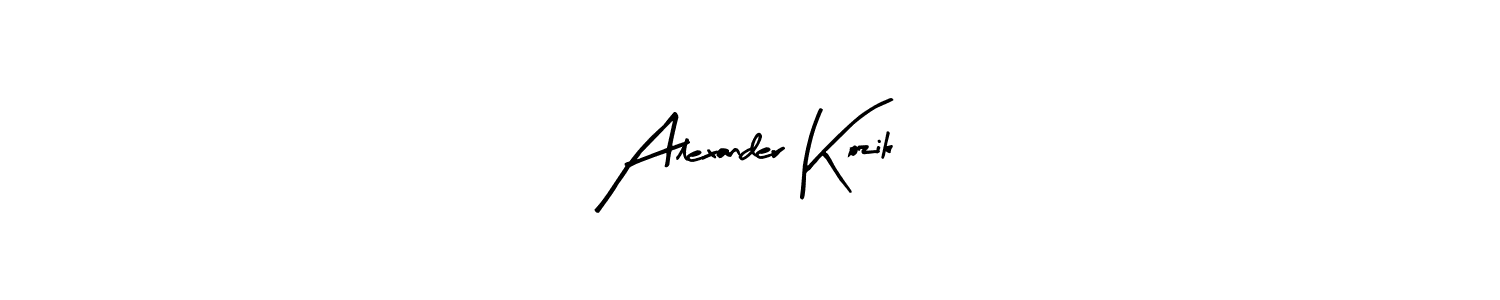 Arty Signature is a professional signature style that is perfect for those who want to add a touch of class to their signature. It is also a great choice for those who want to make their signature more unique. Get Alexander Kozik name to fancy signature for free. Alexander Kozik signature style 8 images and pictures png