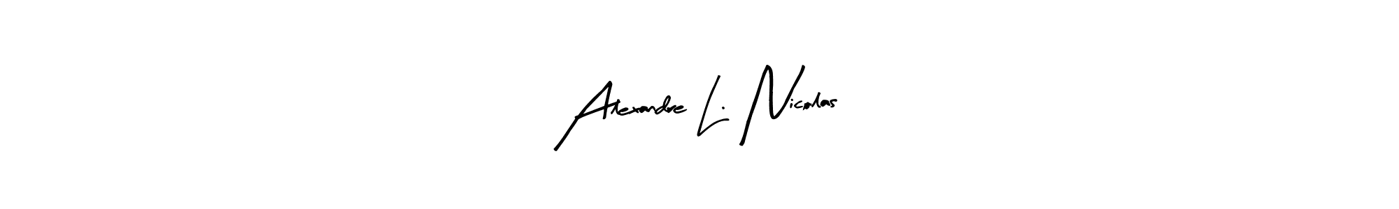 Create a beautiful signature design for name Alexandre L. Nicolas. With this signature (Arty Signature) fonts, you can make a handwritten signature for free. Alexandre L. Nicolas signature style 8 images and pictures png