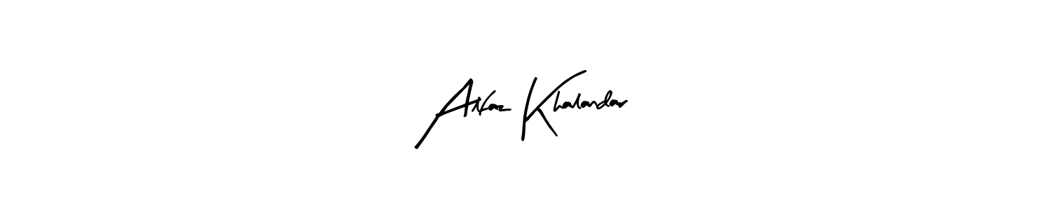 Arty Signature is a professional signature style that is perfect for those who want to add a touch of class to their signature. It is also a great choice for those who want to make their signature more unique. Get Alfaz Khalandar name to fancy signature for free. Alfaz Khalandar signature style 8 images and pictures png