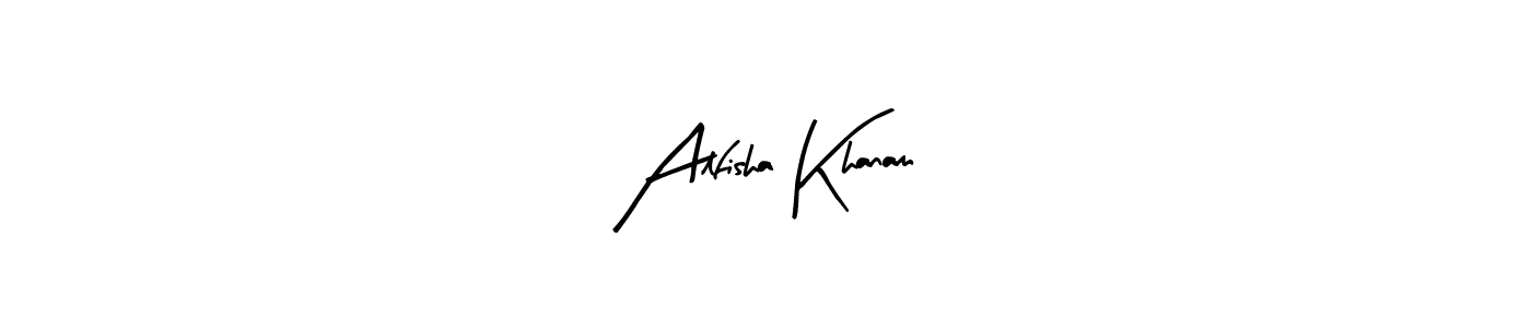 Use a signature maker to create a handwritten signature online. With this signature software, you can design (Arty Signature) your own signature for name Alfisha Khanam. Alfisha Khanam signature style 8 images and pictures png