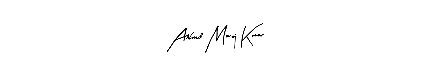 How to make Alfred Manoj Kumar name signature. Use Arty Signature style for creating short signs online. This is the latest handwritten sign. Alfred Manoj Kumar signature style 8 images and pictures png