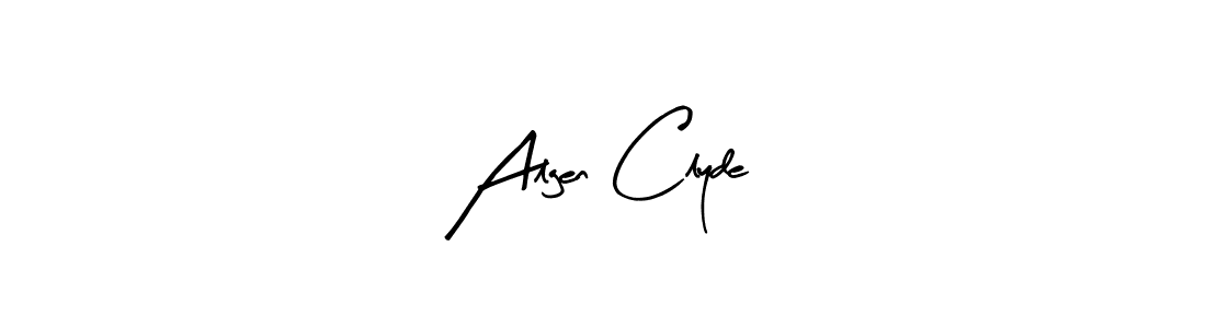 How to make Algen Clyde name signature. Use Arty Signature style for creating short signs online. This is the latest handwritten sign. Algen Clyde signature style 8 images and pictures png