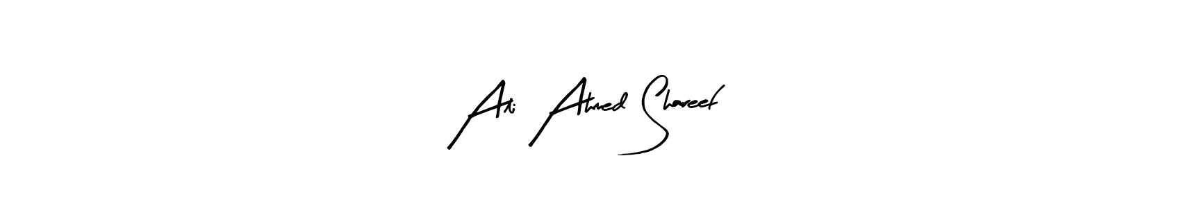 How to make Ali Ahmed Shareef name signature. Use Arty Signature style for creating short signs online. This is the latest handwritten sign. Ali Ahmed Shareef signature style 8 images and pictures png