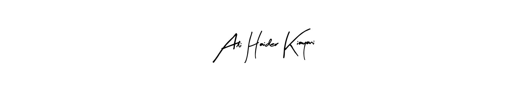 Ali Haider Kiayani stylish signature style. Best Handwritten Sign (Arty Signature) for my name. Handwritten Signature Collection Ideas for my name Ali Haider Kiayani. Ali Haider Kiayani signature style 8 images and pictures png