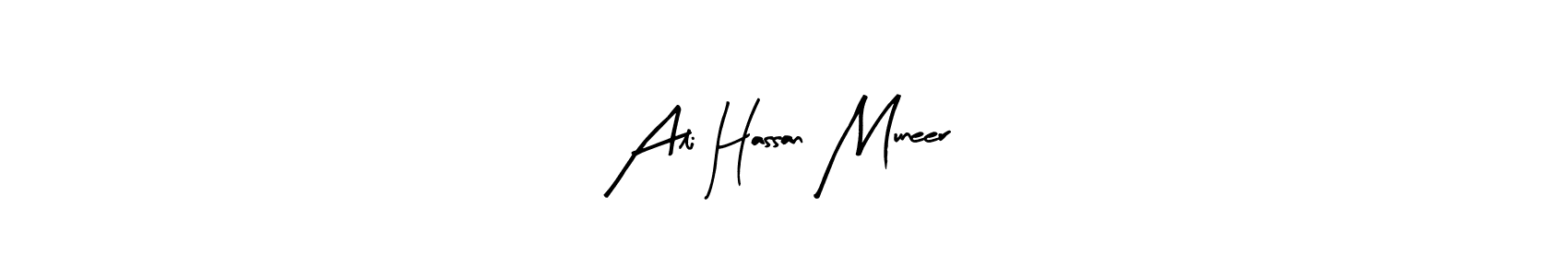 Use a signature maker to create a handwritten signature online. With this signature software, you can design (Arty Signature) your own signature for name Ali Hassan Muneer. Ali Hassan Muneer signature style 8 images and pictures png