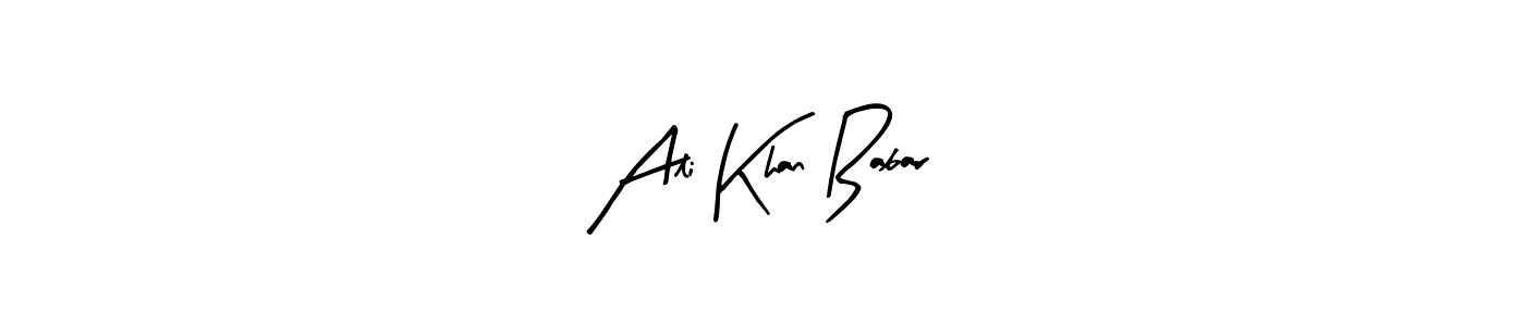 The best way (Arty Signature) to make a short signature is to pick only two or three words in your name. The name Ali Khan Babar include a total of six letters. For converting this name. Ali Khan Babar signature style 8 images and pictures png