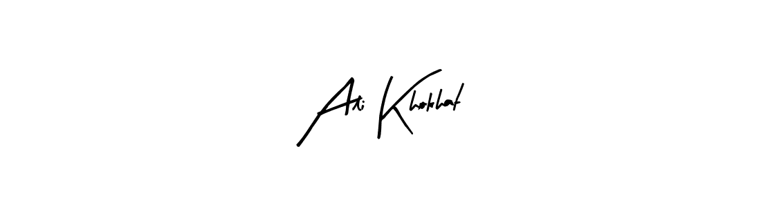 Create a beautiful signature design for name Ali Khokhat. With this signature (Arty Signature) fonts, you can make a handwritten signature for free. Ali Khokhat signature style 8 images and pictures png