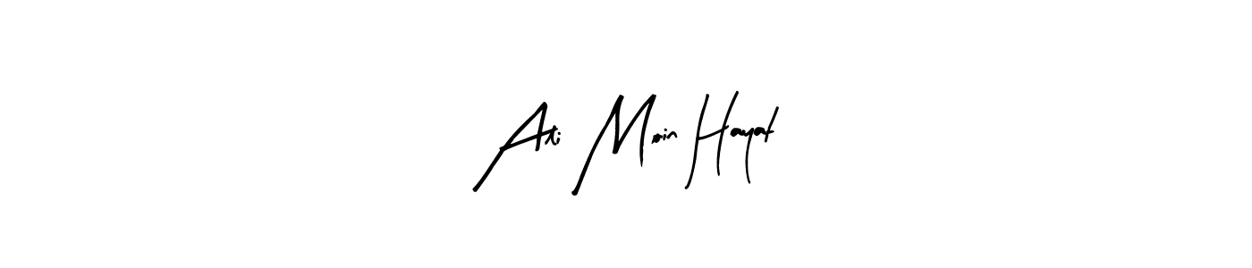 How to make Ali Moin Hayat name signature. Use Arty Signature style for creating short signs online. This is the latest handwritten sign. Ali Moin Hayat signature style 8 images and pictures png