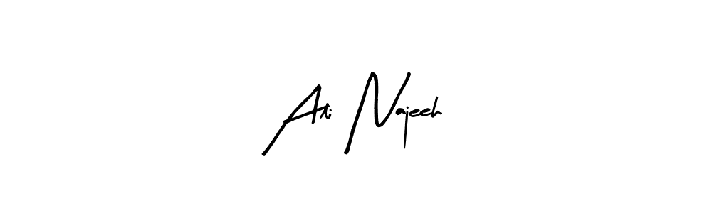 Use a signature maker to create a handwritten signature online. With this signature software, you can design (Arty Signature) your own signature for name Ali Najeeh. Ali Najeeh signature style 8 images and pictures png