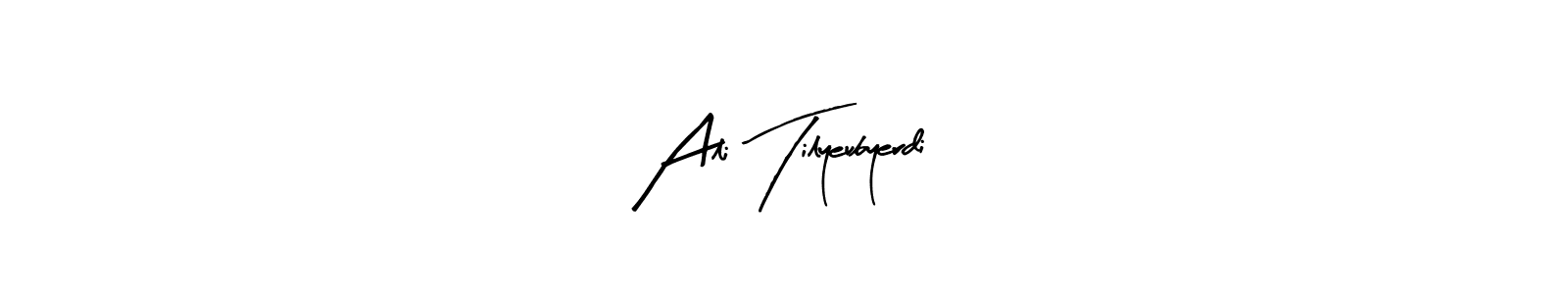 Similarly Arty Signature is the best handwritten signature design. Signature creator online .You can use it as an online autograph creator for name Ali Tilyeubyerdi. Ali Tilyeubyerdi signature style 8 images and pictures png