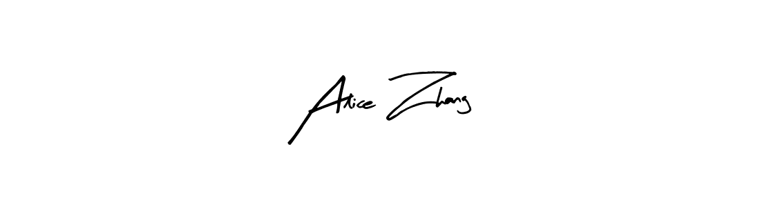 Create a beautiful signature design for name Alice Zhang. With this signature (Arty Signature) fonts, you can make a handwritten signature for free. Alice Zhang signature style 8 images and pictures png