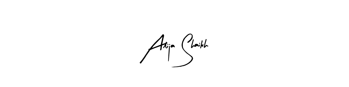 Similarly Arty Signature is the best handwritten signature design. Signature creator online .You can use it as an online autograph creator for name Alija Shaikh. Alija Shaikh signature style 8 images and pictures png