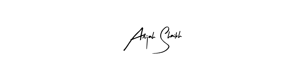 Create a beautiful signature design for name Alijah Shaikh. With this signature (Arty Signature) fonts, you can make a handwritten signature for free. Alijah Shaikh signature style 8 images and pictures png