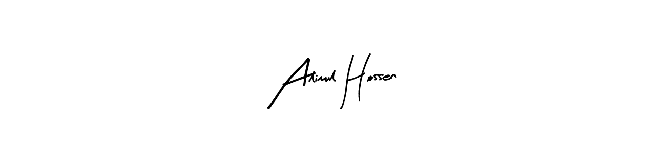 Use a signature maker to create a handwritten signature online. With this signature software, you can design (Arty Signature) your own signature for name Alimul Hossen. Alimul Hossen signature style 8 images and pictures png