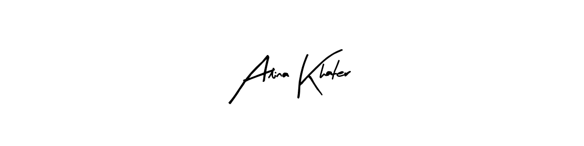 Use a signature maker to create a handwritten signature online. With this signature software, you can design (Arty Signature) your own signature for name Alina Khater. Alina Khater signature style 8 images and pictures png