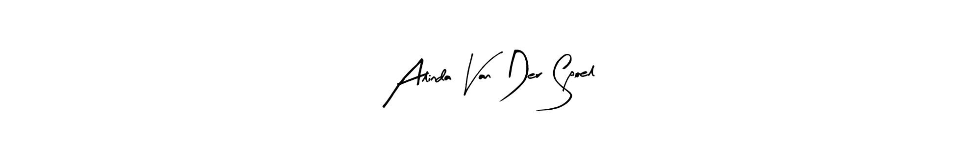 This is the best signature style for the Alinda Van Der Spoel name. Also you like these signature font (Arty Signature). Mix name signature. Alinda Van Der Spoel signature style 8 images and pictures png