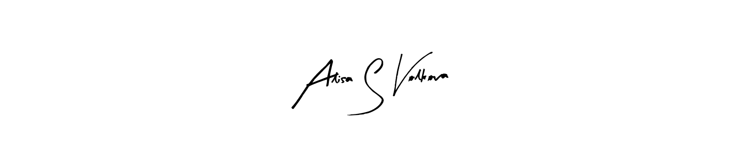 Make a beautiful signature design for name Alisa S Volkova. With this signature (Arty Signature) style, you can create a handwritten signature for free. Alisa S Volkova signature style 8 images and pictures png