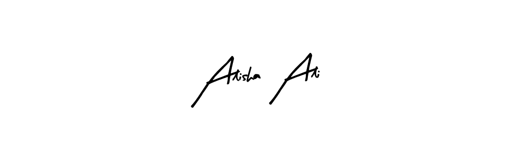 Arty Signature is a professional signature style that is perfect for those who want to add a touch of class to their signature. It is also a great choice for those who want to make their signature more unique. Get Alisha Ali name to fancy signature for free. Alisha Ali signature style 8 images and pictures png