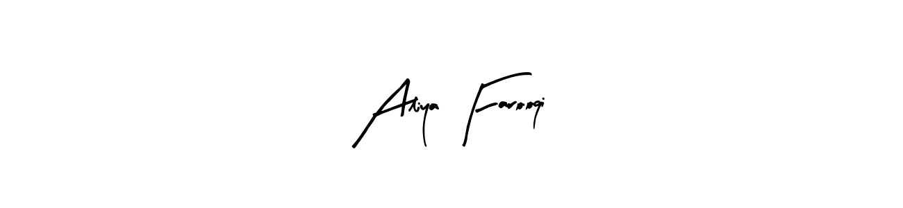 Create a beautiful signature design for name Aliya Farooqi. With this signature (Arty Signature) fonts, you can make a handwritten signature for free. Aliya Farooqi signature style 8 images and pictures png